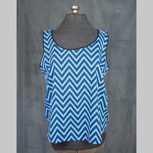 Sleeveless Top with Geometric Design, Size 3X